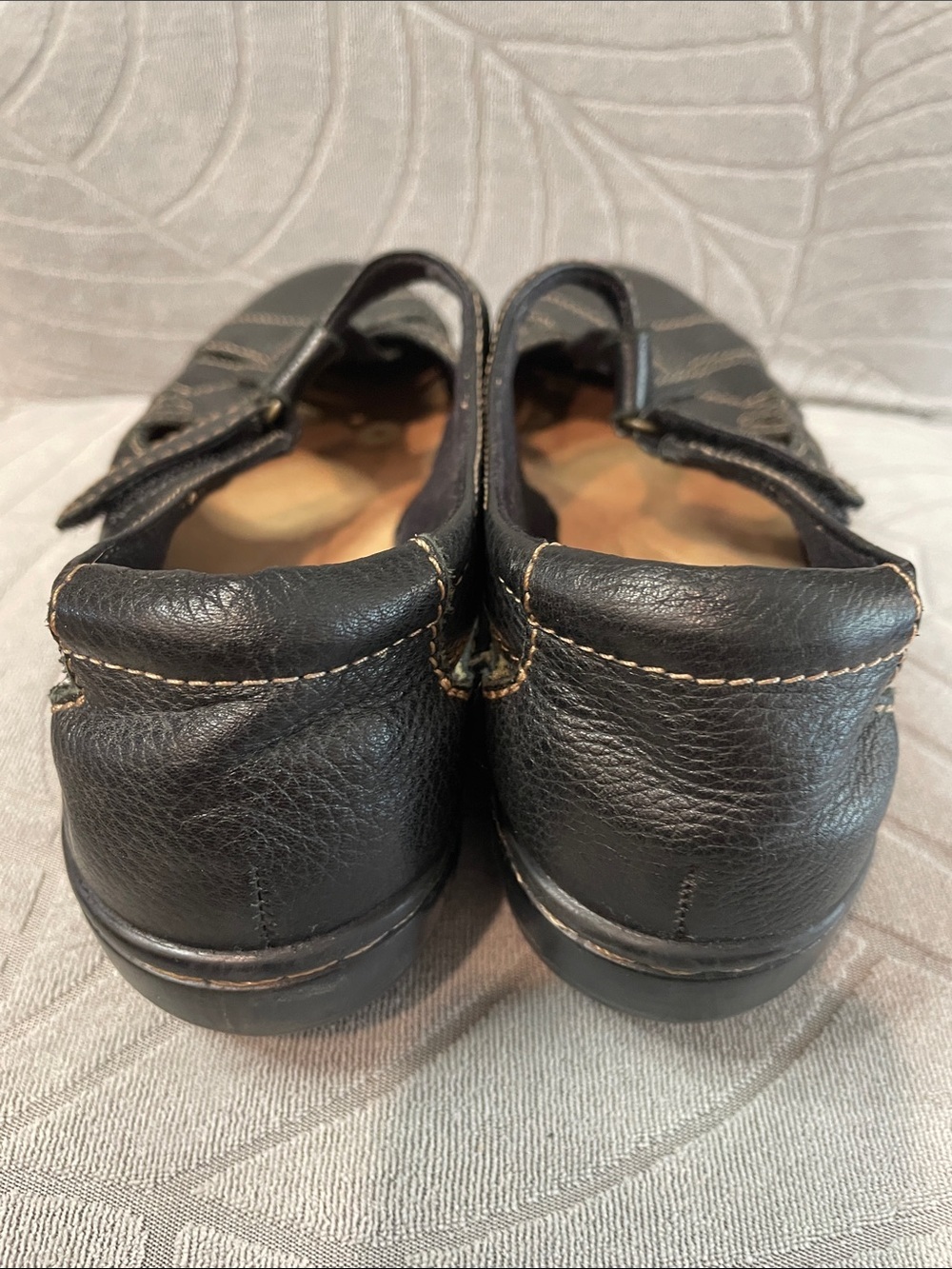 Clarks Black Leather Mary Jane Comfort Shoes - Picture 4 of 6